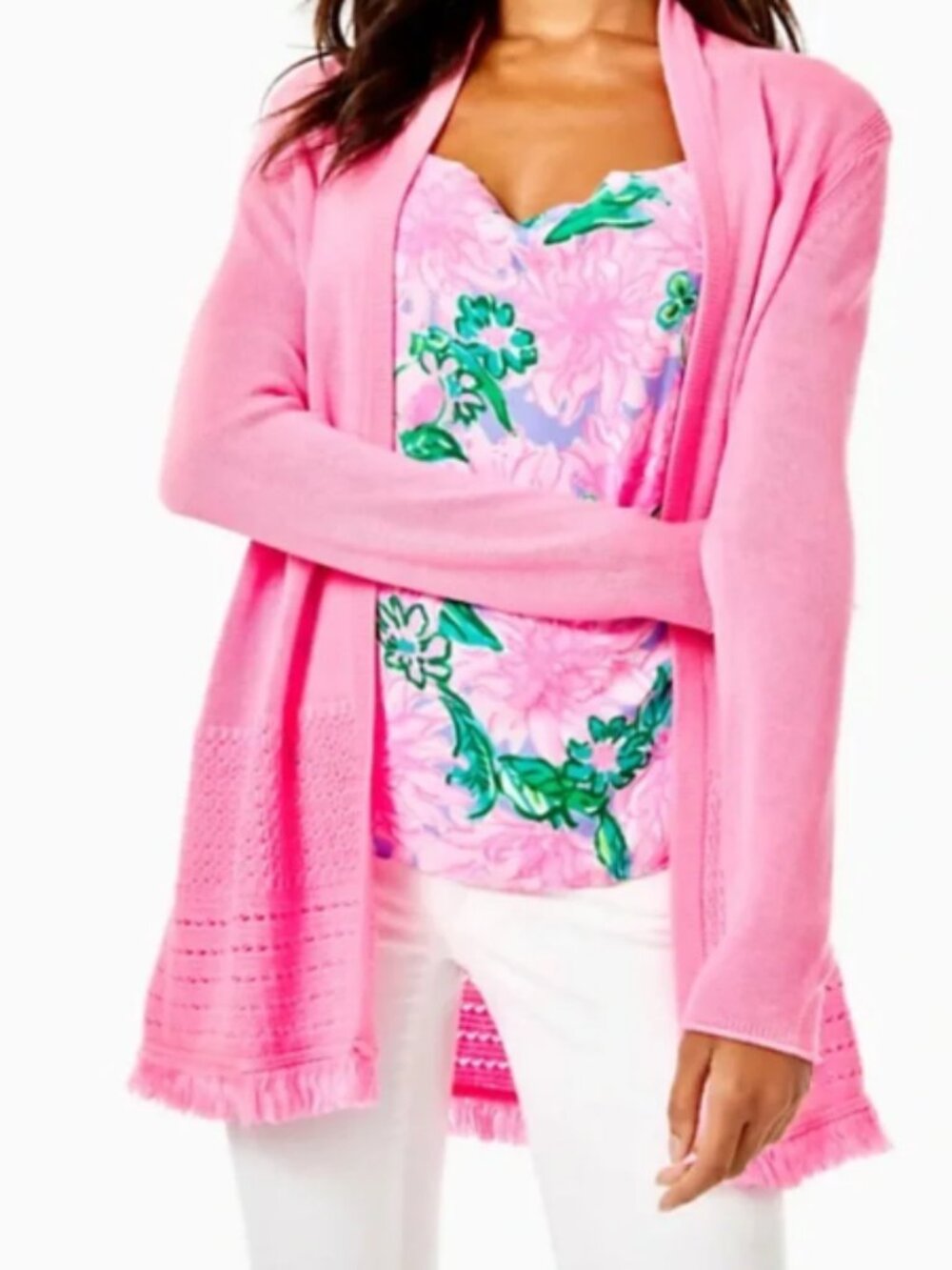NEW Lilly Pulitzer Noble Cardigan Sweater Pelican Pink XL